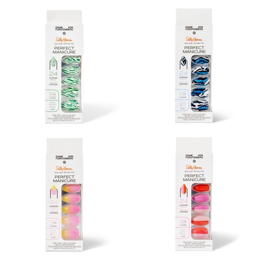 4 Pack Bundle - DVF for Target x Sally Hansen Salon Effects Perfect Manicure